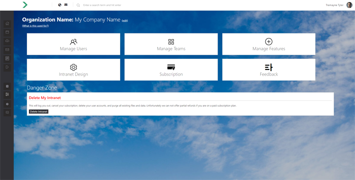 screenshot of Engynn Intranet